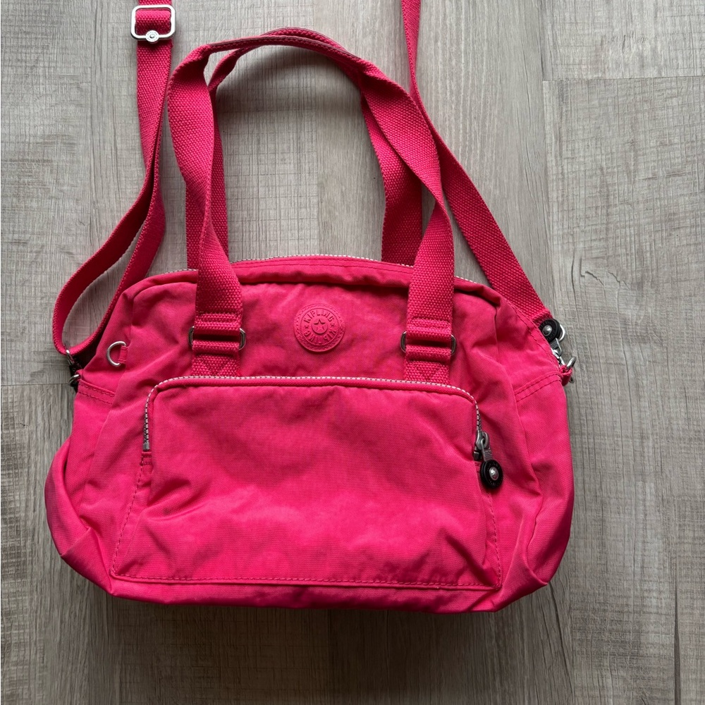 Kipling very berry pink nylon crossbody bag